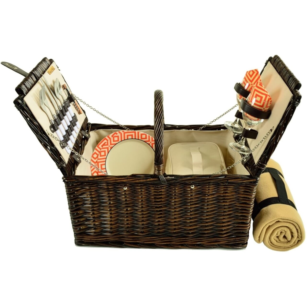 Picnic at Ascot Surrey Picnic Basket with Service for 2 & Blanket (713B)